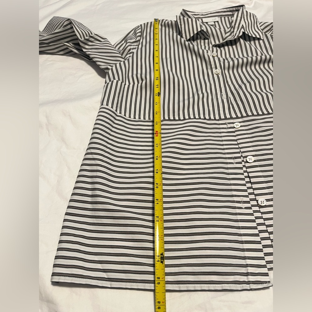 J. JILL Women’s Black and White Striped LS Button Down Shirt Blouse Size L - Picture 12 of 13